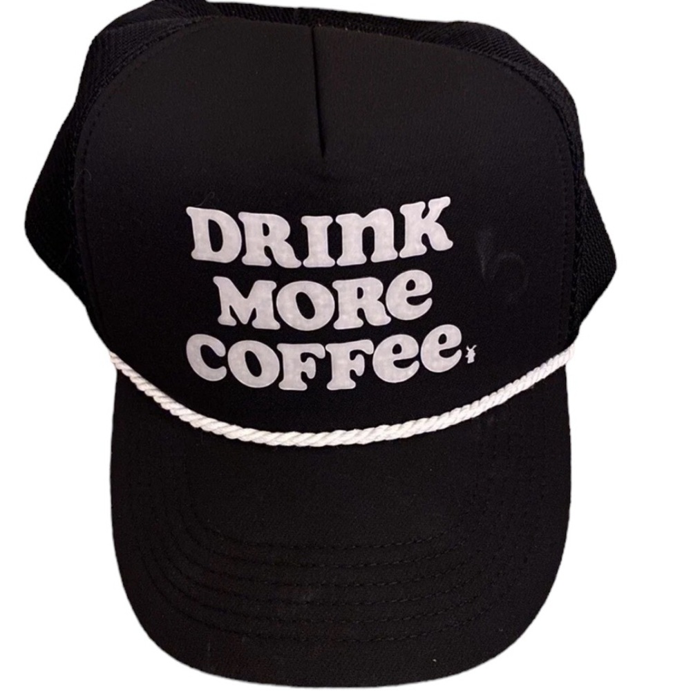 Dutch Bros Coffee Black Trucker Hat “Drink More Coffee” Mesh Baseball SnapBack